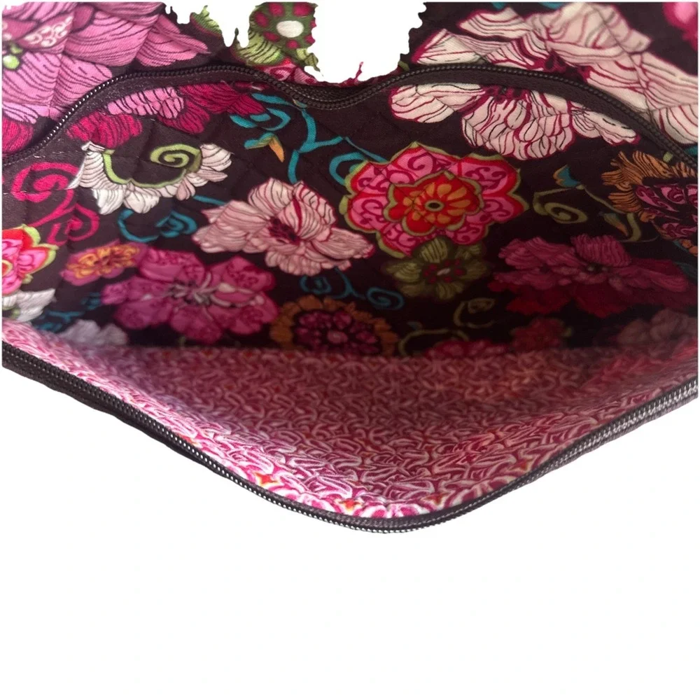 Vera Bradley Floral Quilted Multicolor Laptop Bag Women Large Zip Outer Pockets